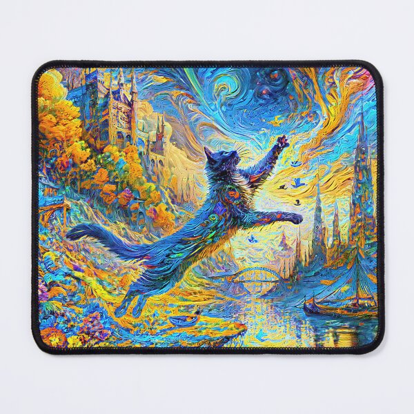Item preview, Stylised castle and cat. DeepDream designed and sold by blackhalt.