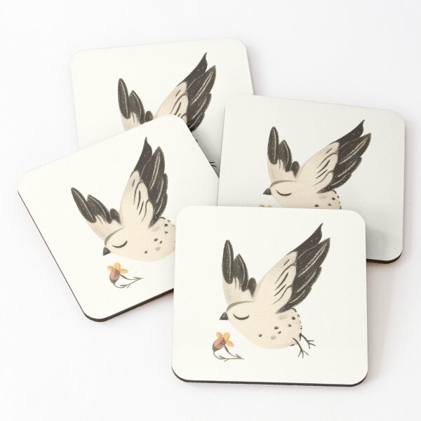 Item preview, Little Bird Flying Amidst Flowers - Floral Melodies designed and sold by Gourmet Neko Art | .