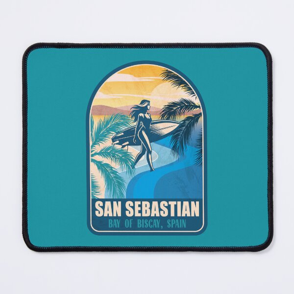 Item preview, San Sebastian Spain Vintage Surfing Graphic designed and sold by CynthiaGraphics.