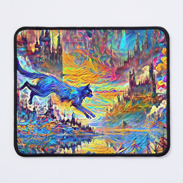 Item preview, Stylised castle and cat. DeepDream designed and sold by blackhalt.