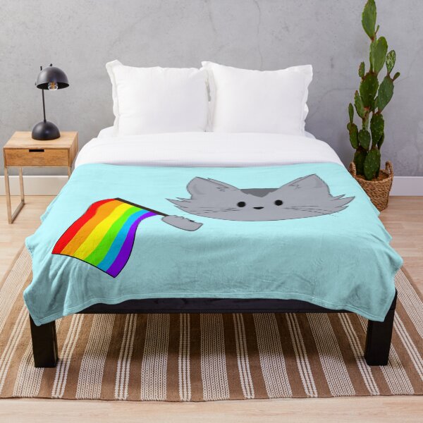Item preview, LGBTQ Pride Flag Cat designed and sold by InkMoonFox.
