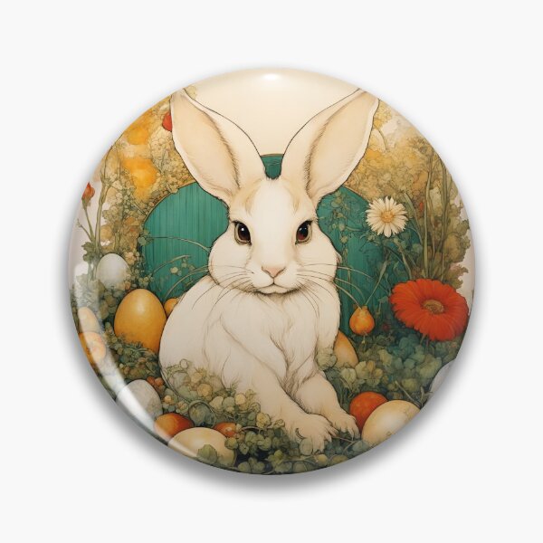 Item preview, Adorable rabbit among garden flowers and vegetables. designed and sold by Natalia-Vlad.