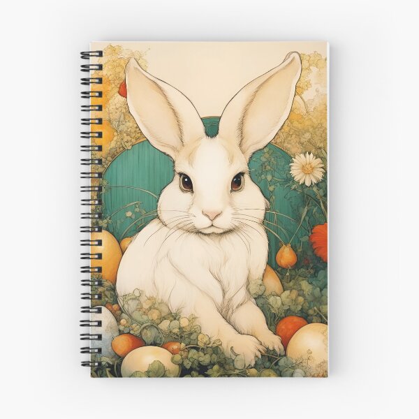 Item preview, Adorable rabbit among garden flowers and vegetables. designed and sold by Natalia-Vlad.
