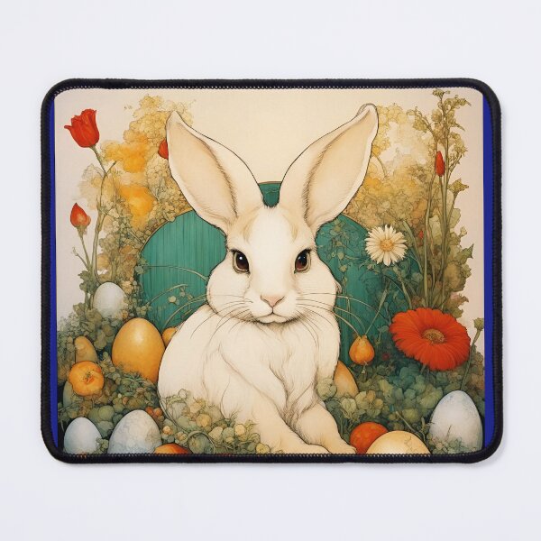 Item preview, Adorable rabbit among garden flowers and vegetables. designed and sold by Natalia-Vlad.