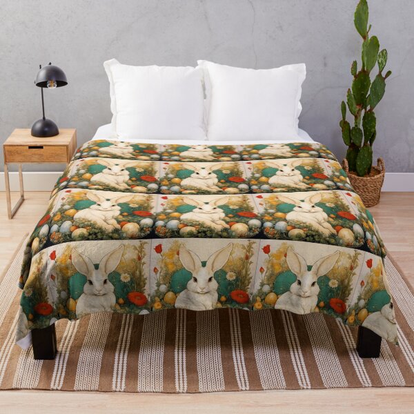 Item preview, Adorable rabbit among garden flowers and vegetables. designed and sold by Natalia-Vlad.
