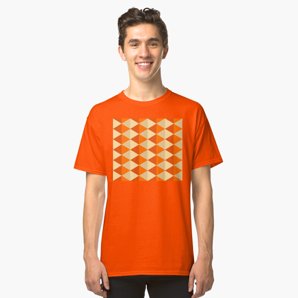 Geometric Pattern: Split Diamond: Orange Classic T-Shirt
