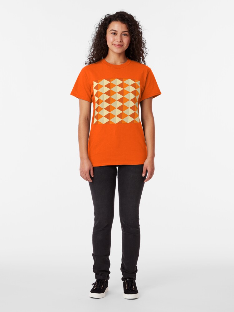 Alternate view of Geometric Pattern: Split Diamond: Orange Classic T-Shirt