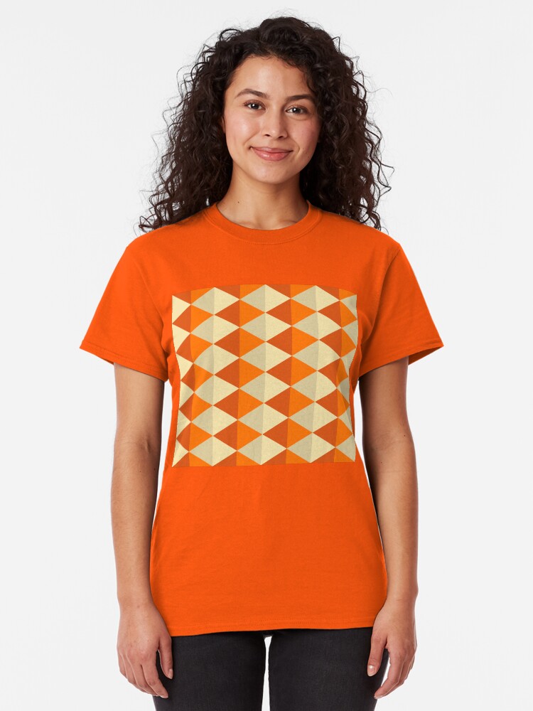 Alternate view of Geometric Pattern: Split Diamond: Orange Classic T-Shirt