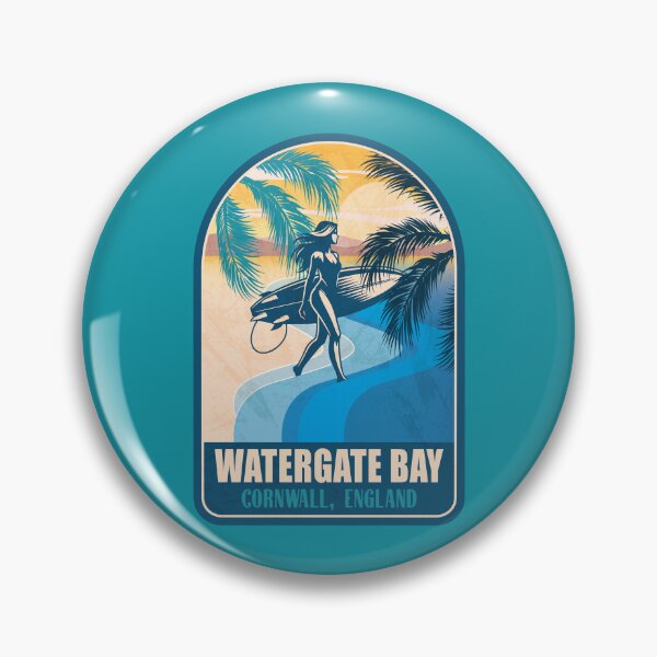 Item preview, Watergate Bay Cornwall England Vintage Surfing Graphic designed and sold by CynthiaGraphics.