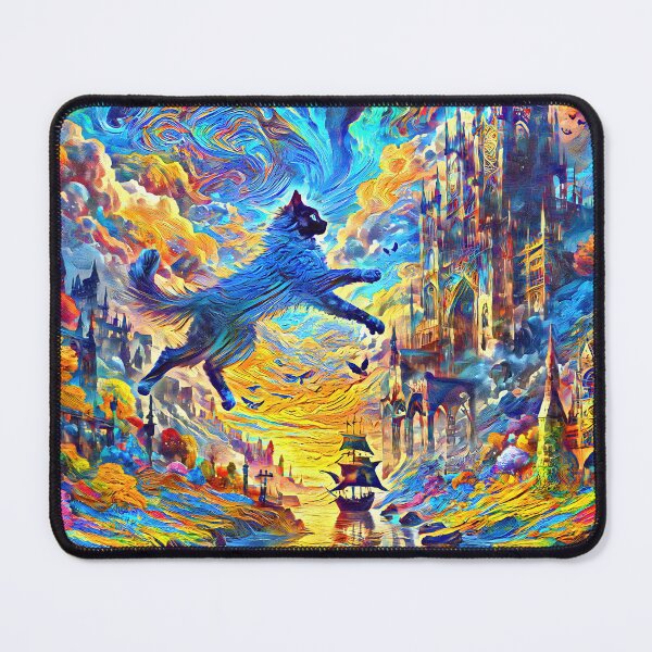 Item preview, Stylised castle and cat. DeepDream designed and sold by blackhalt.