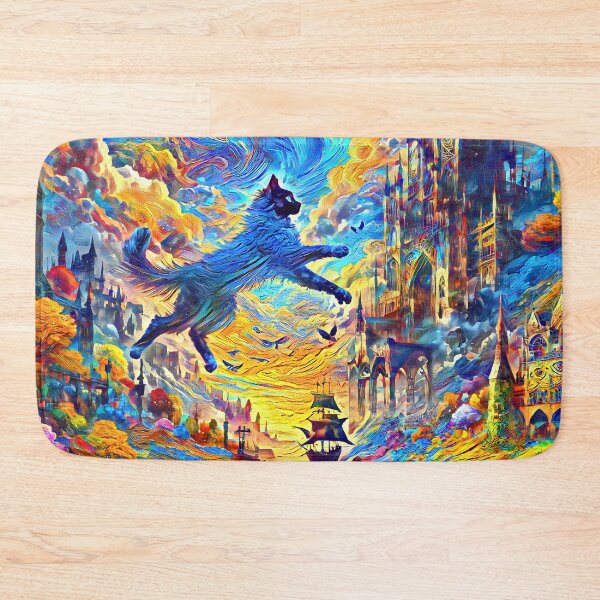 Item preview, Stylised castle and cat. DeepDream designed and sold by blackhalt.
