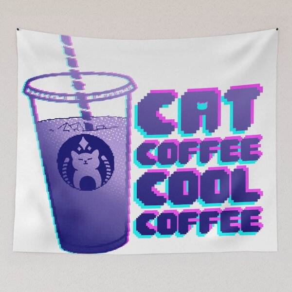 Item preview, Cat cool coffee pixel designed and sold by BrisaAis.