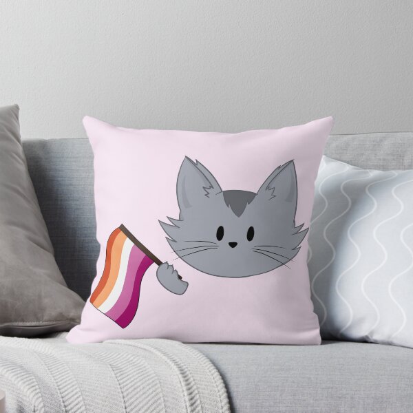 Aperçu de l'œuvre Chat drapeau de la fierté lesbienne créée et vendue par InkMoonFox.