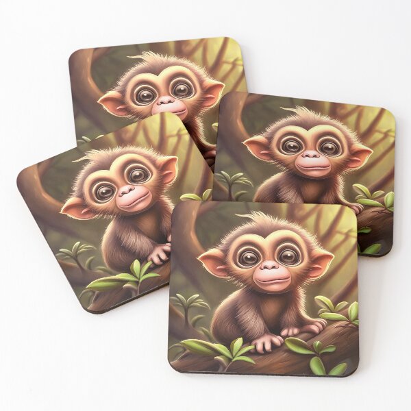 Item preview, Cute monkey in a tree illustration designed and sold by lalylaura.