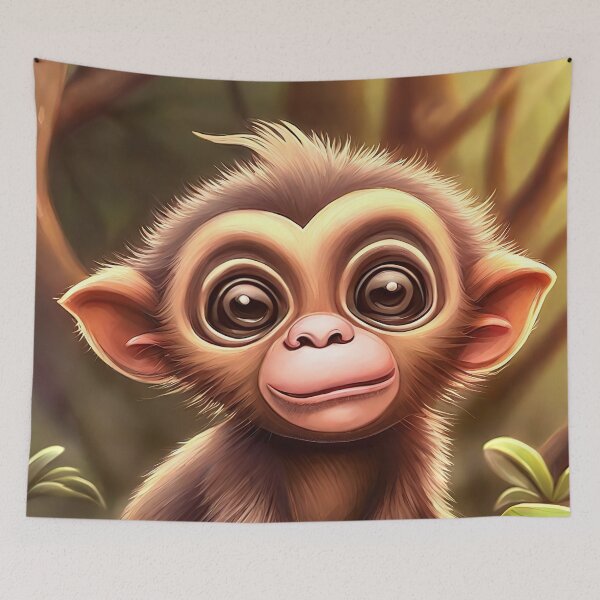 Item preview, Cute monkey in a tree illustration designed and sold by lalylaura.