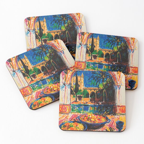 Item preview, Abstract Spanish Artwork - Alhambra & Paella and Tapas designed and sold by feether-store.