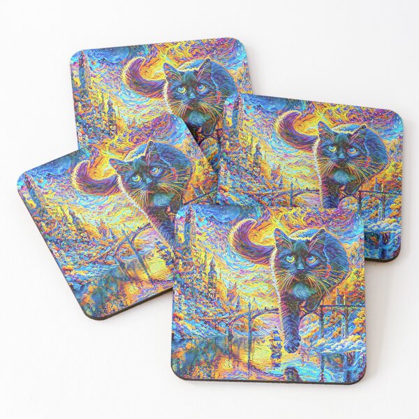 Item preview, Stylised castle and cat. DeepDream designed and sold by blackhalt.