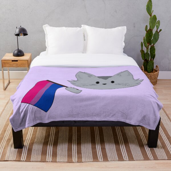 Aperçu de l'œuvre Chat drapeau bi fierté créée et vendue par InkMoonFox.