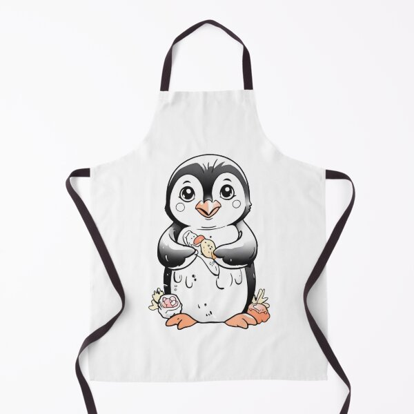 Item preview, cute penguin eating sushi designed and sold by Karaz's Animal Kingdom.