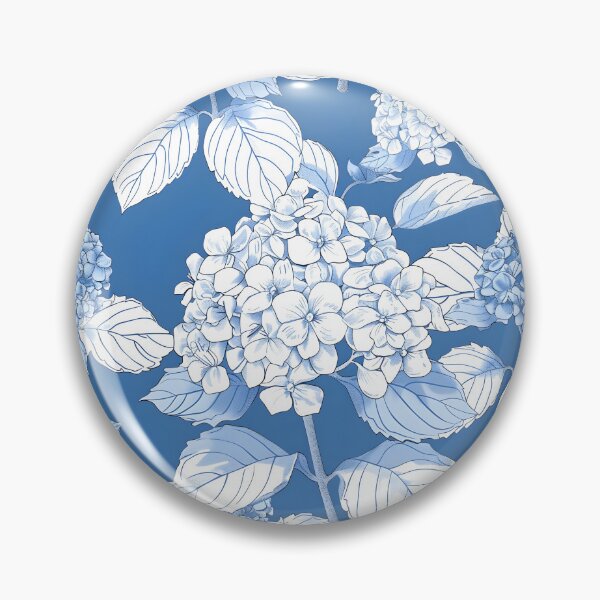 Item preview, Hydrangea Flower white lines light blue background designed and sold by kizenya.