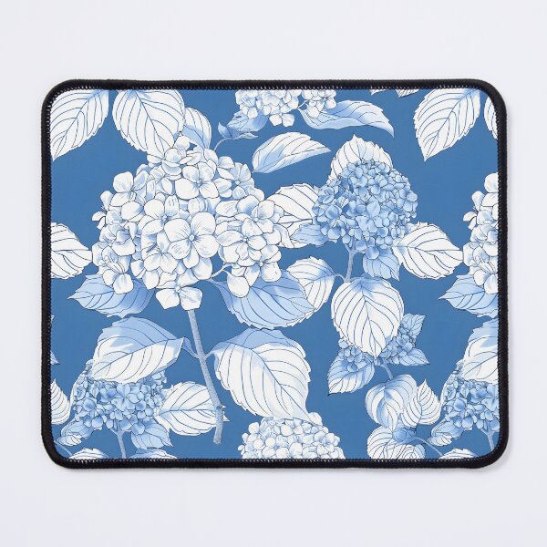 Item preview, Hydrangea Flower white lines light blue background designed and sold by kizenya.