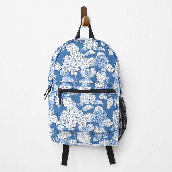 Item preview, Hydrangea Flower white lines light blue background designed and sold by kizenya.
