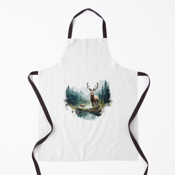 Artikelvorschau, Schöne Landschaft mit Hirsch & Berge, Geschenk Wandern entworfen und verkauft von Andrea-Design.