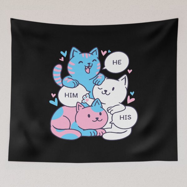 Item preview, Trans Cats He Him His Pronouns Pride Transgender I designed and sold by Lemon Pepper.