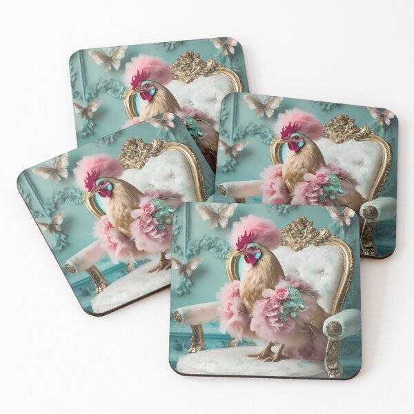 Item preview, Colorful boho rooster on a velvet armchair designed and sold by Jeepbabes.