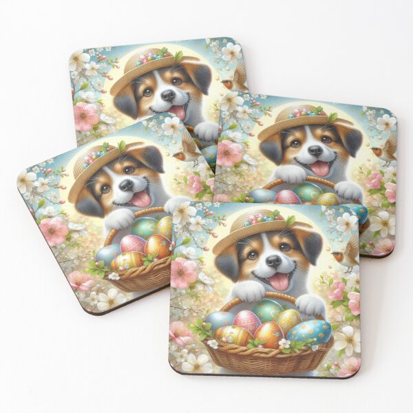 Item preview, dog with Easter eggs basket  designed and sold by Expressions-Sel.