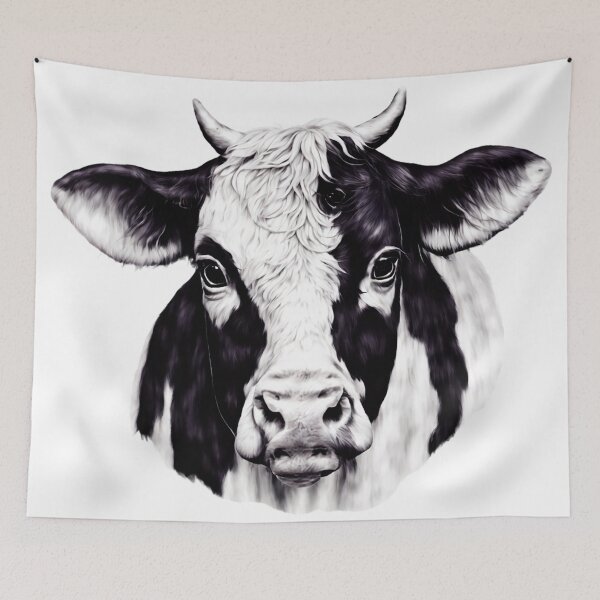 Item preview, Black White Cow Face designed and sold by tsuttles.