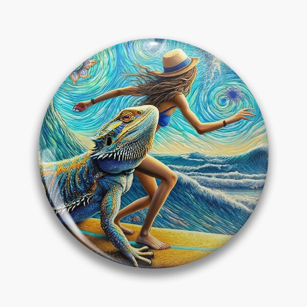 Item preview, Mandala Sky Surfer Girl With Bearded Dragon designed and sold by bunnyboiler.