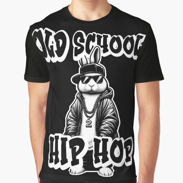 Vista previa del artículo con la obra «Hip hop de la vieja escuela "Retro Rabbit Beats"», diseñado y vendido por SRZT.