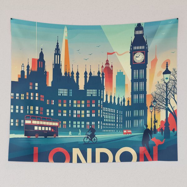 Item preview, Retro London  Illustration designed and sold by nomiraclehere.