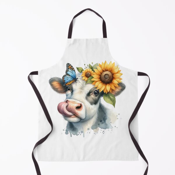 Item preview, Cute Funny Cow Sunflower Butterfly designed and sold by tsuttles.
