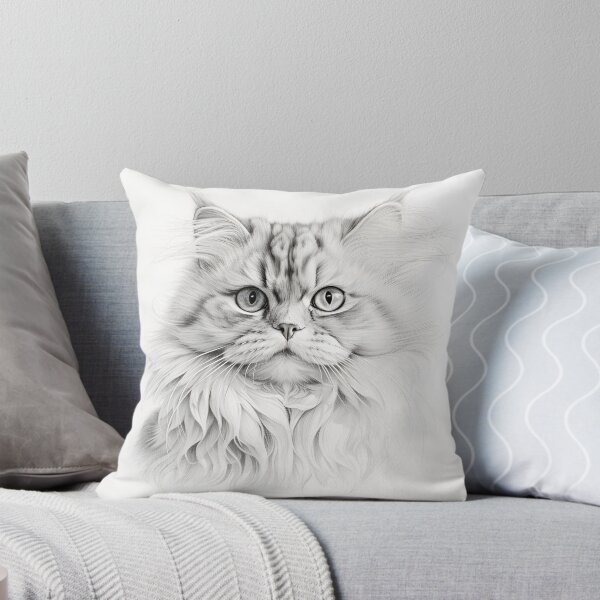 Artikelvorschau, Schwarz-weiße Katze-Bleistiftzeichnung entworfen und verkauft von Pencil-Art.