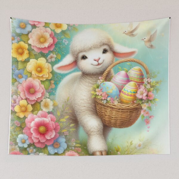 Item preview, lamb with Easter eggs basket  designed and sold by Expressions-Sel.