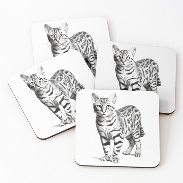 Item preview, Black and white cat pencil drawing designed and sold by Pencil-Art.