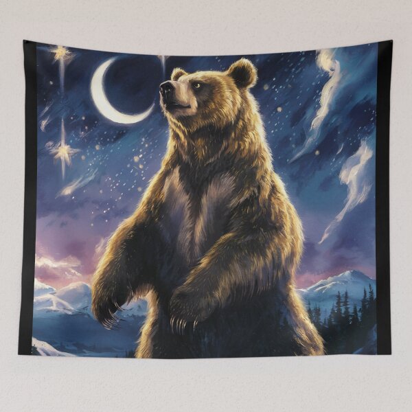 Item preview, Grizzly Bear Standing In Front Of A Winter Scenery designed and sold by PolygonPinnacle.