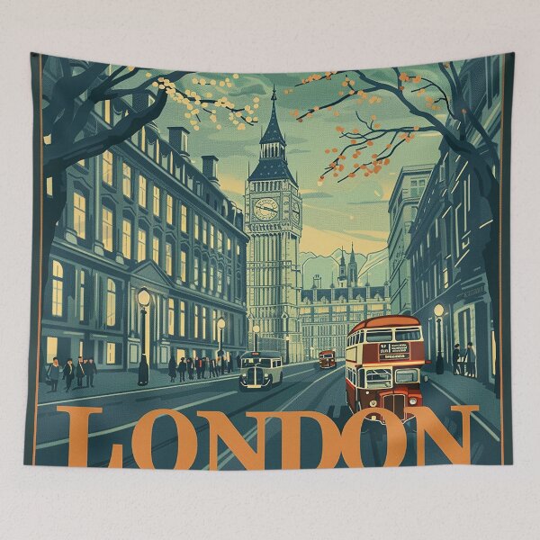 Item preview, Retro London  Illustration designed and sold by nomiraclehere.