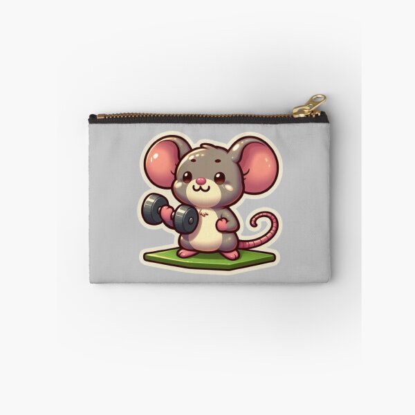 Item preview, Adorable Mouse with Dumbbells designed and sold by StickerStudio27.