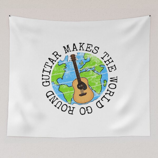Item preview, Guitar Makes The World Go Round, Acoustic Guitarist Earth Day designed and sold by doodlerob.