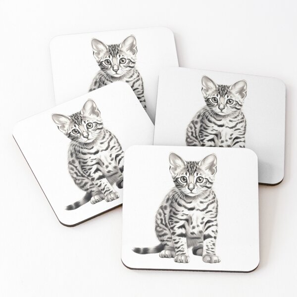 Item preview, Black and white cat pencil drawing designed and sold by Pencil-Art.
