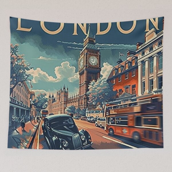 Item preview, Retro London  Illustration designed and sold by nomiraclehere.