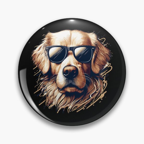 Aperçu de l'œuvre Cadeau cool de lunettes de soleil pour chien Golden Retriever créée et vendue par Pineapple-Tree.