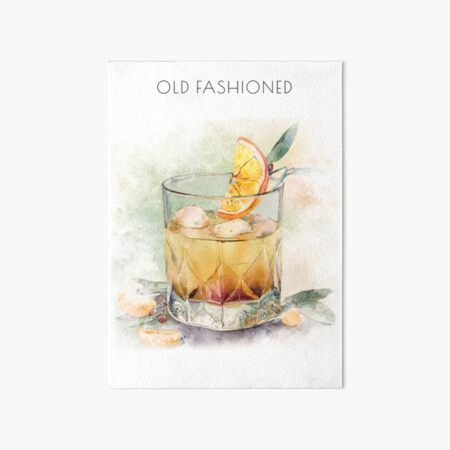 Item preview, Watercolor Old Fashioned Cocktail designed and sold by ffpdsgn.