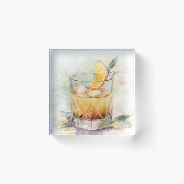 Item preview, Watercolor Old Fashioned Cocktail designed and sold by ffpdsgn.