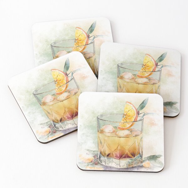 Item preview, Watercolor Old Fashioned Cocktail designed and sold by ffpdsgn.