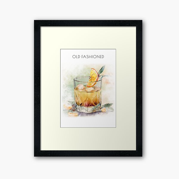 Item preview, Watercolor Old Fashioned Cocktail designed and sold by ffpdsgn.