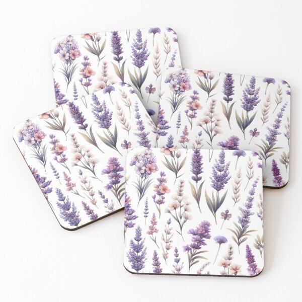 Item preview, watercolor nature, Lavande, watercolor floral, black background designed and sold by asbno19.